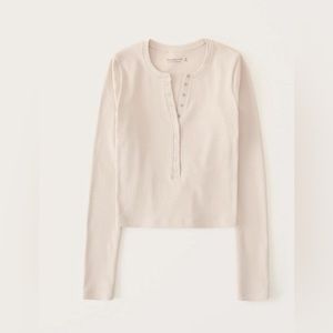 Abercrombie Women's Long-Sleeve Seamless Rib Fabric Henley